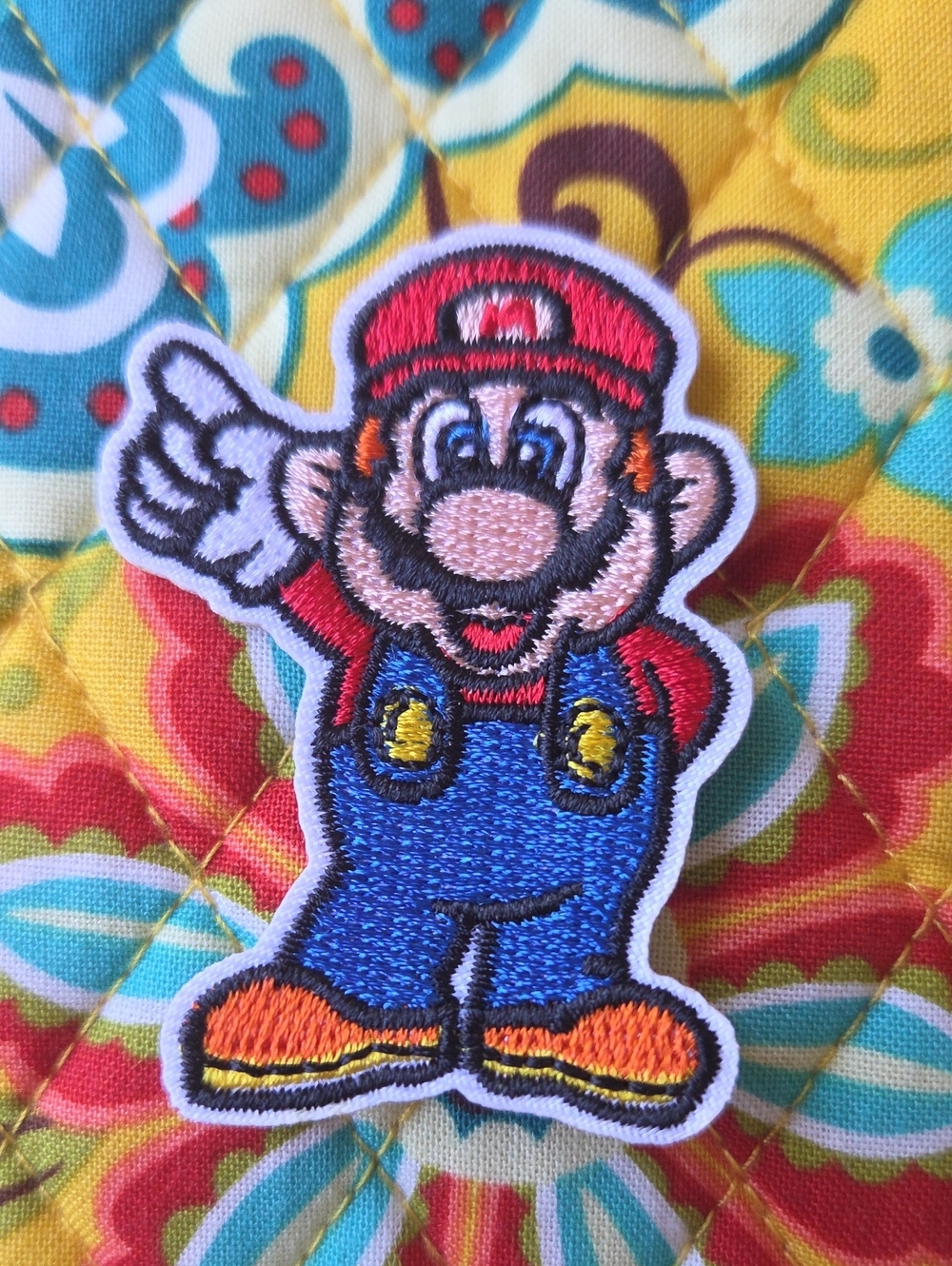 Red and Blue Cartoon Character Iron-On Patch for Kids Accessories